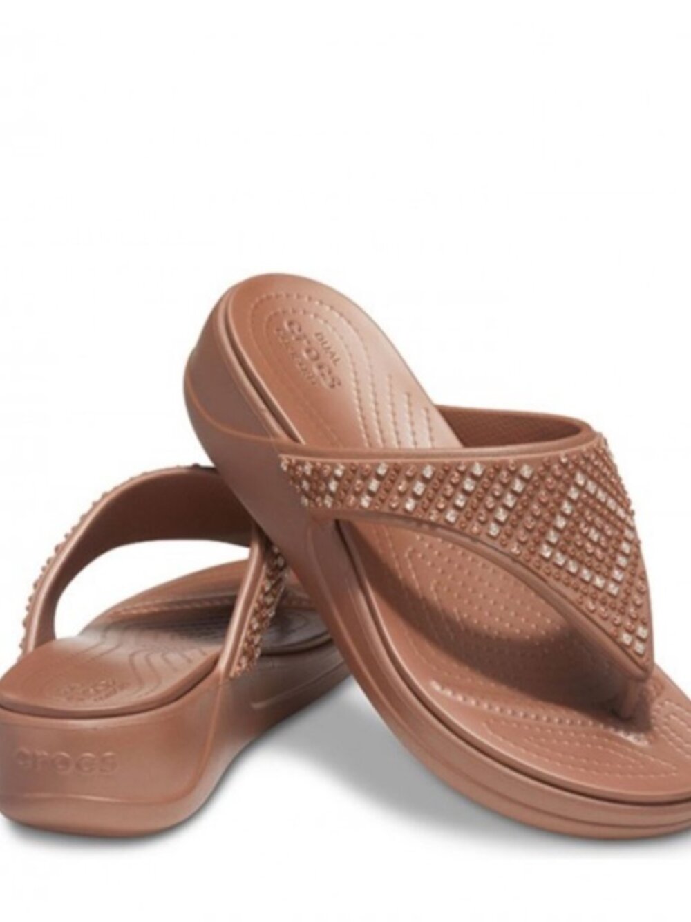 Crocs | Monterey Shimmer Bronze Wedge Size Sparkle Sandal Flipflop 7W